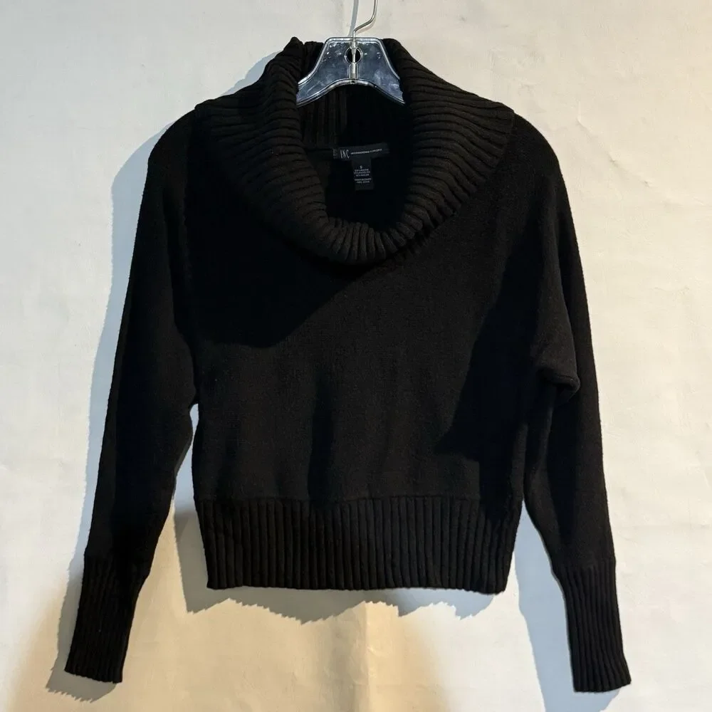INC international concepts Black Knit Women’s Turtleneck Sweater Size Small